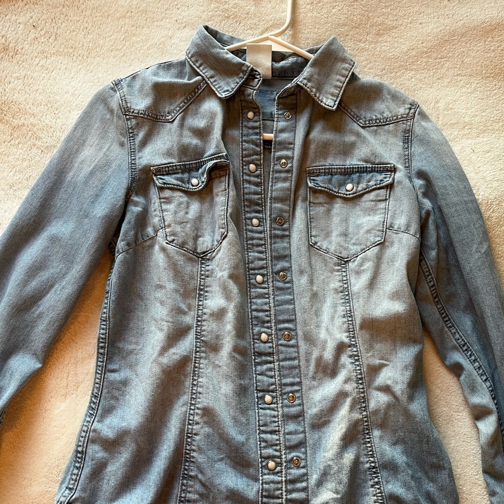 Stylish Denim Button-Up Shirt